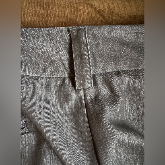 Larry Levine Gray Silver Wide Straight Leg Business attire With Pockets SZ 14 - Picture 10 of 14